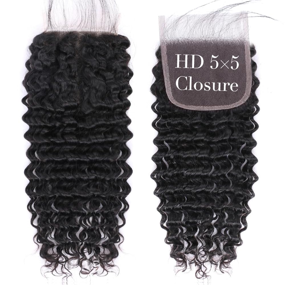 Benetress Remy Hair 5x5 Deep Wave HD Closure