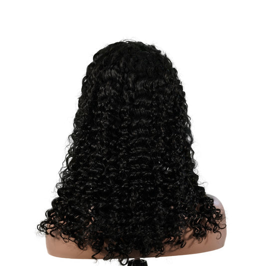 Benetress Natural Black Remy Hair 5x5 Lace Closure Deep Wave Human Hair Wig