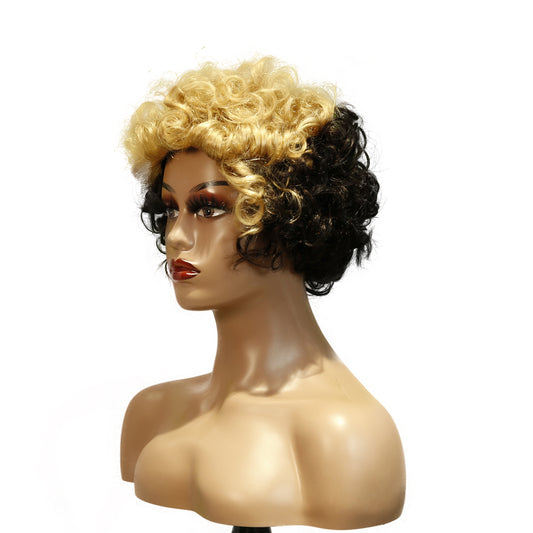 Machine-Made Remy Hair Wig – Natural Black – TC004