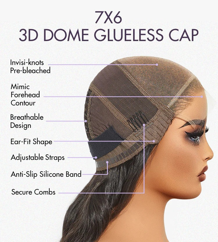 Benetress Natural Black Asian Raw Hair 6x7 HD Lace Closure Straight Human Hair Wig