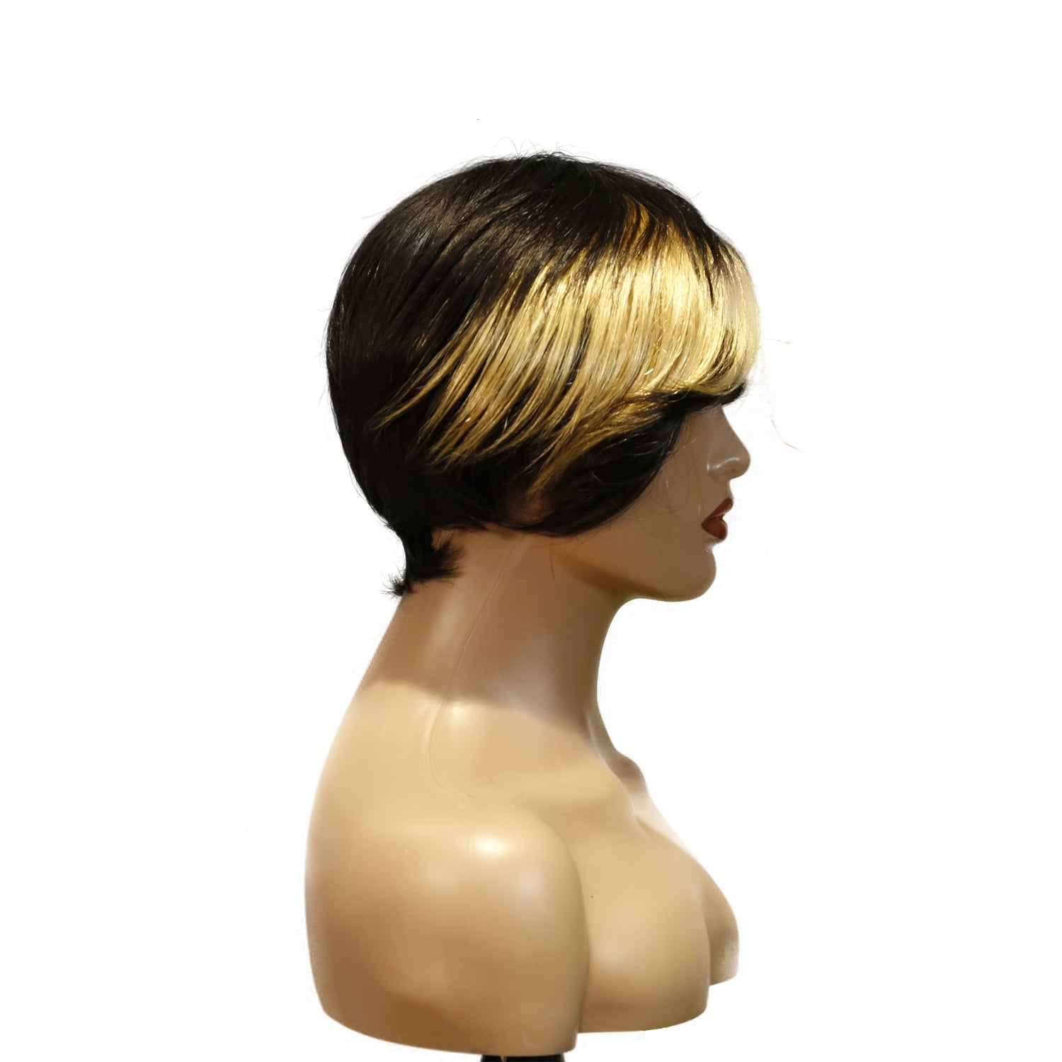 Machine-Made Remy Hair Wig – Natural Black – H016