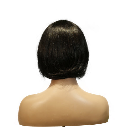Machine-Made Remy Hair Wig – Natural Black – TC027