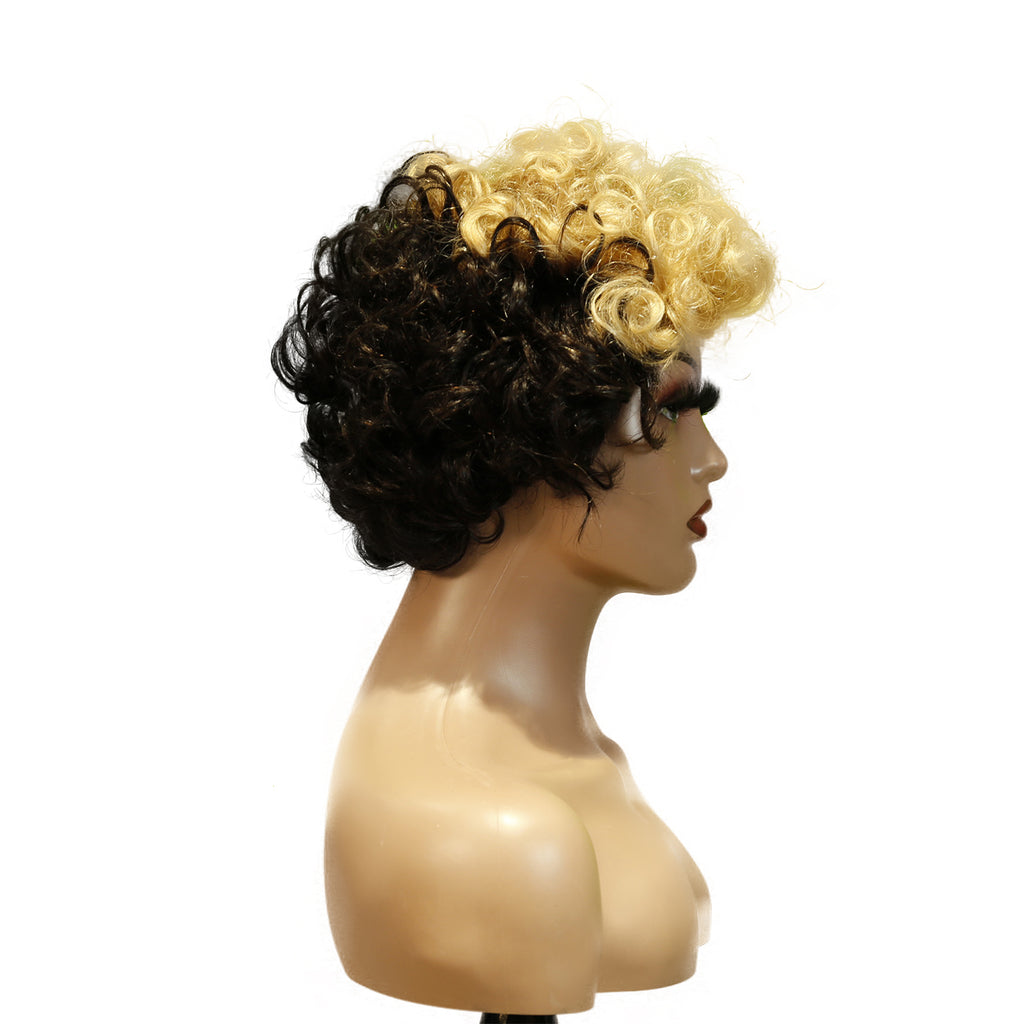 Machine-Made Remy Hair Wig – Natural Black – TC004