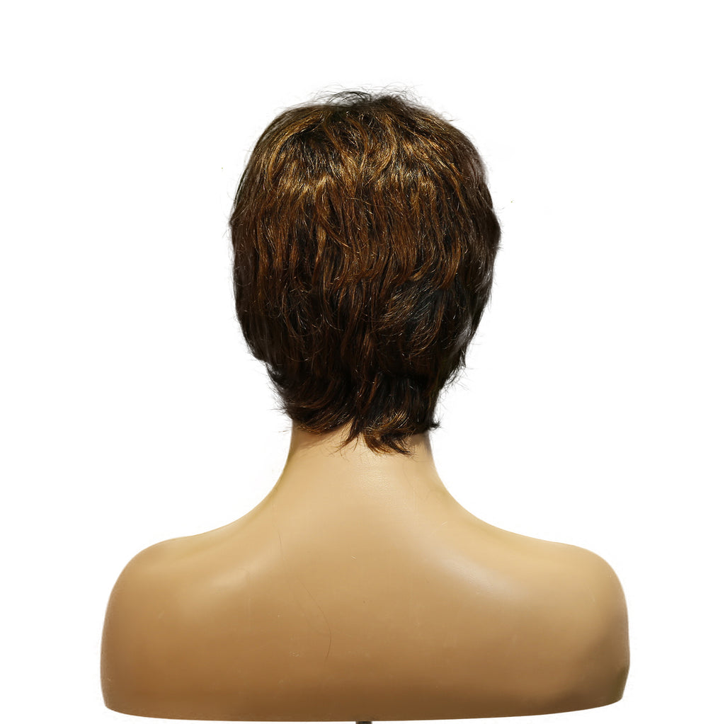 Machine-Made Remy Hair Wig – Natural Black – TC066