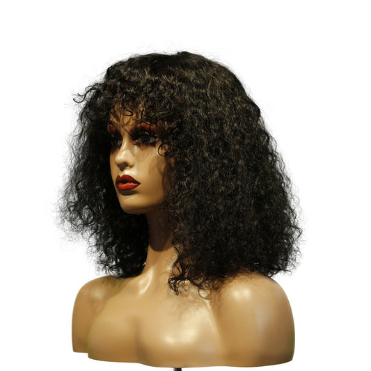 Machine-Made Remy Hair Wig – Natural Black – TC047