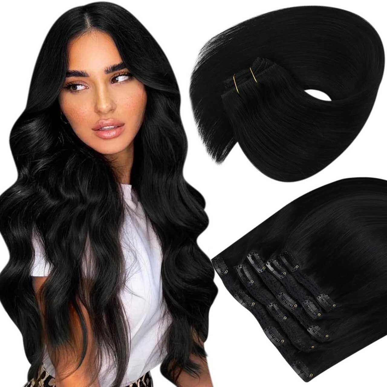 Benetress Asian Raw Hair Straight Clip In Hair Extensions