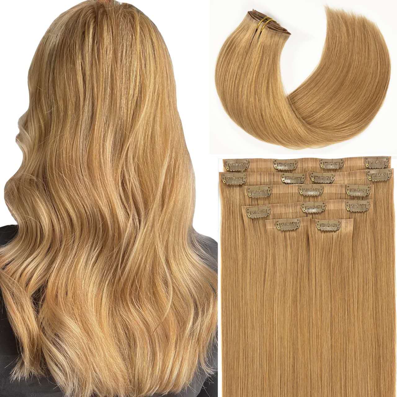 Benetress Asian Raw Hair Straight Clip In Hair Extensions