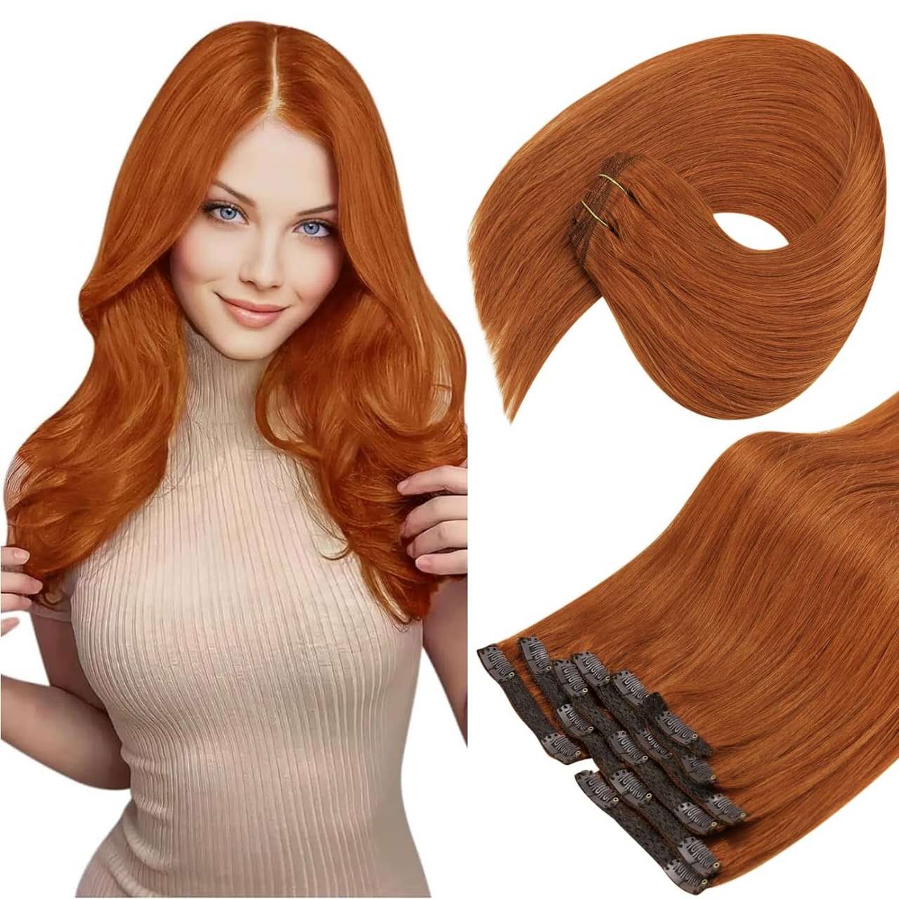 Benetress Asian Raw Hair Straight Clip In Hair Extensions