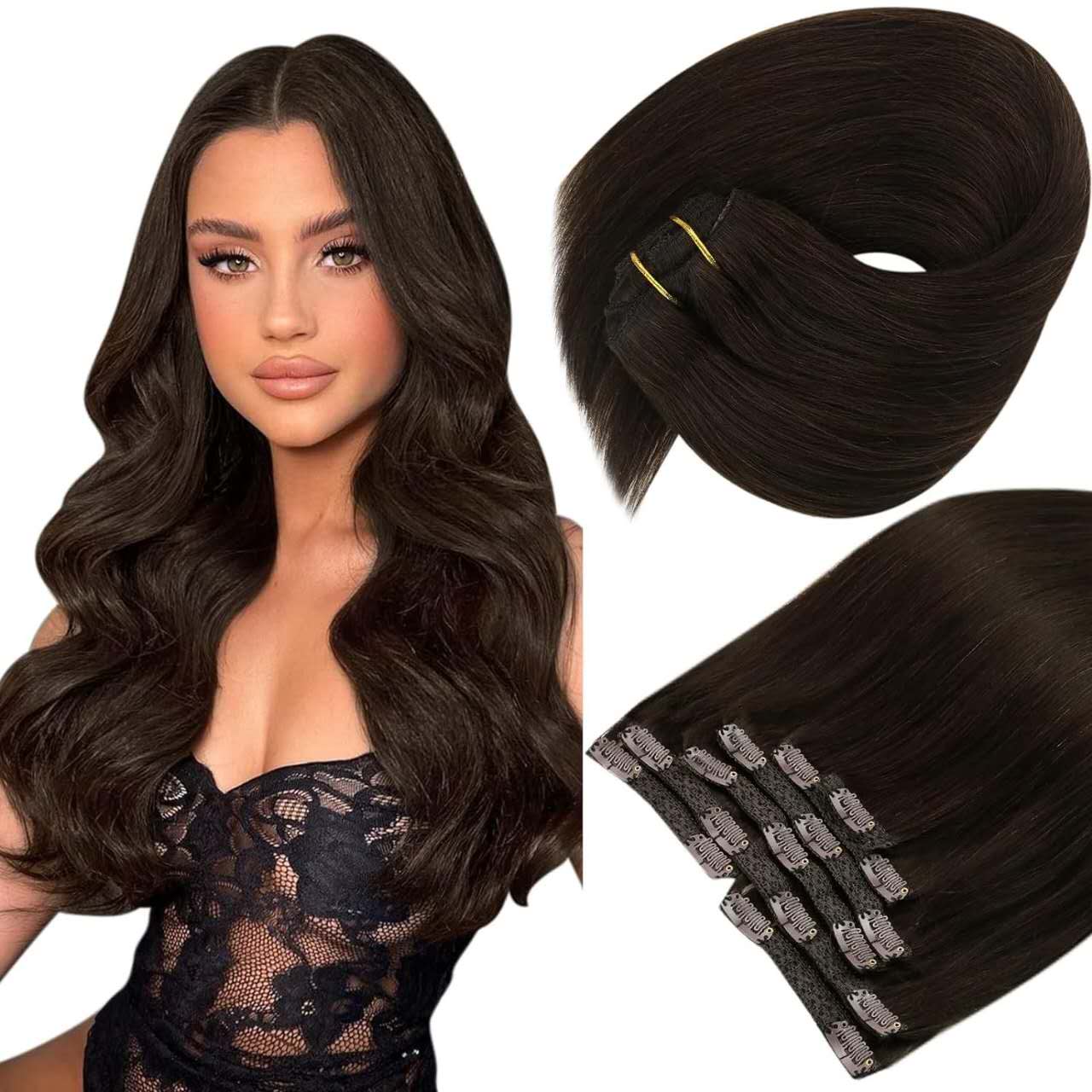 Benetress Asian Raw Hair Straight Clip In Hair Extensions