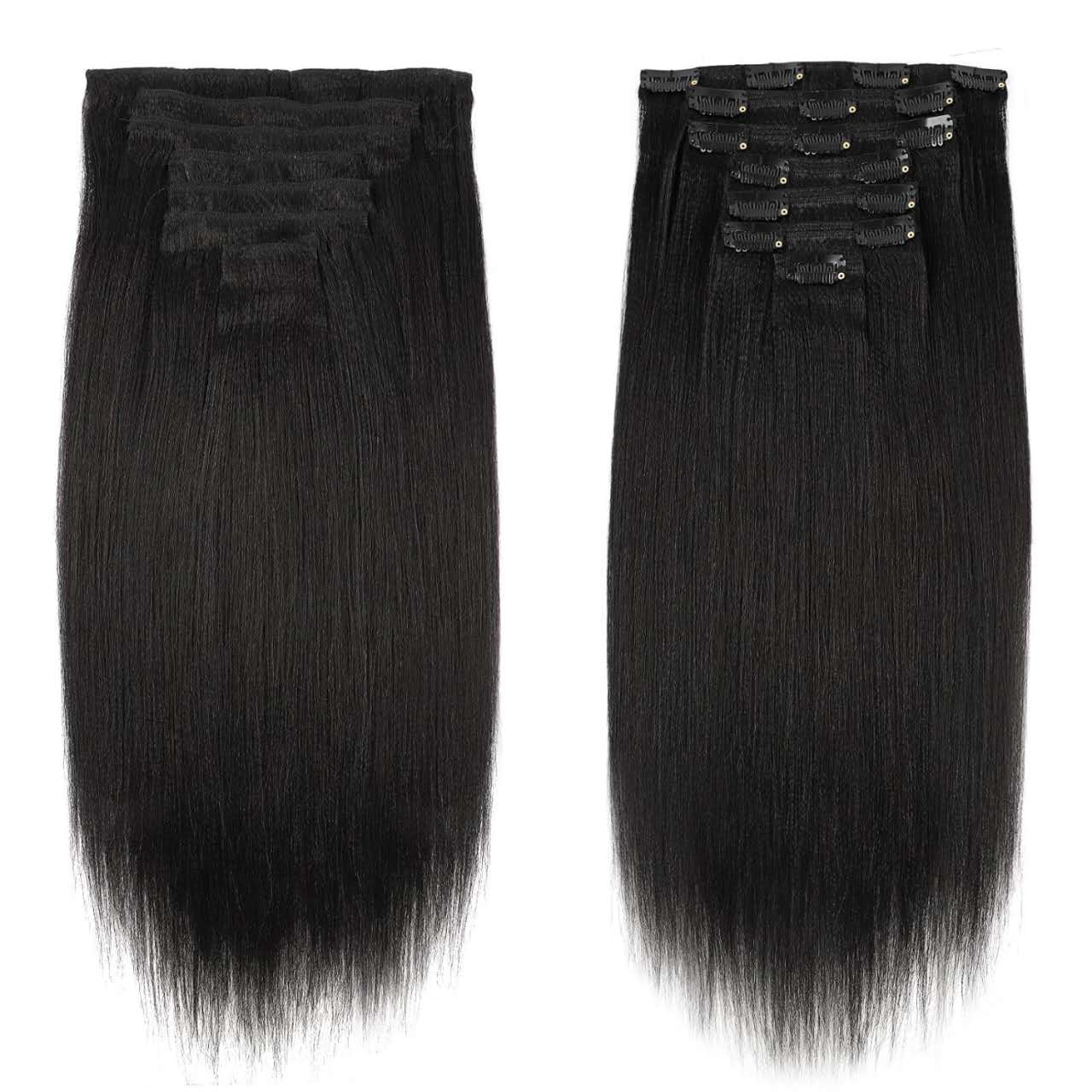 Benetress Asian Raw Hair Straight Clip In Hair Extensions