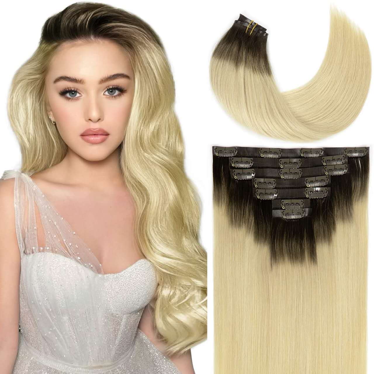 Benetress Asian Raw Hair Straight Clip In Hair Extensions