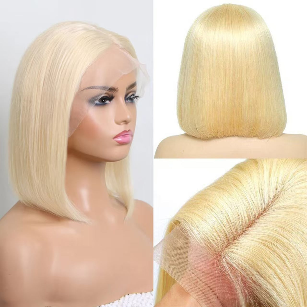 Benetress 13x4 Straight Bob Lace Front Wig 613 Remy Hair