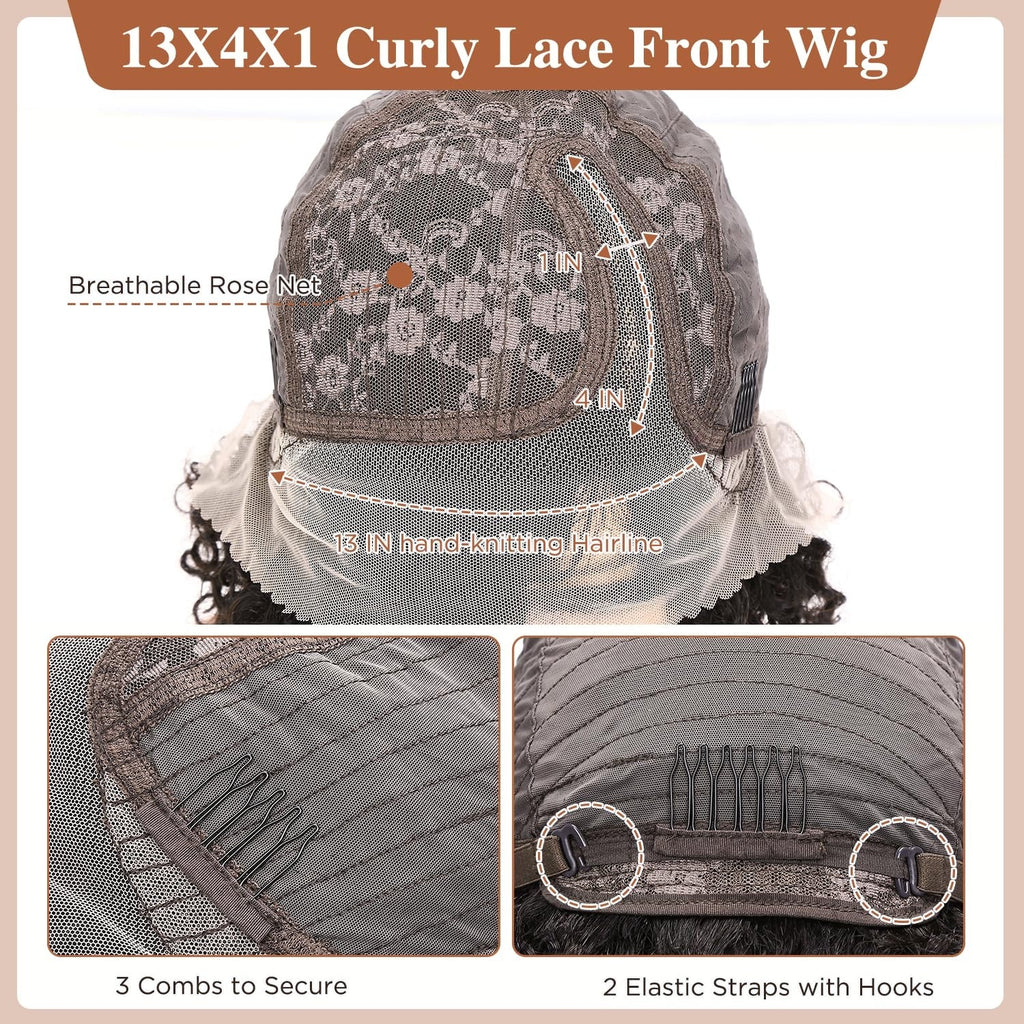 Benetress Jerry Curly T-Wig Remy Hair