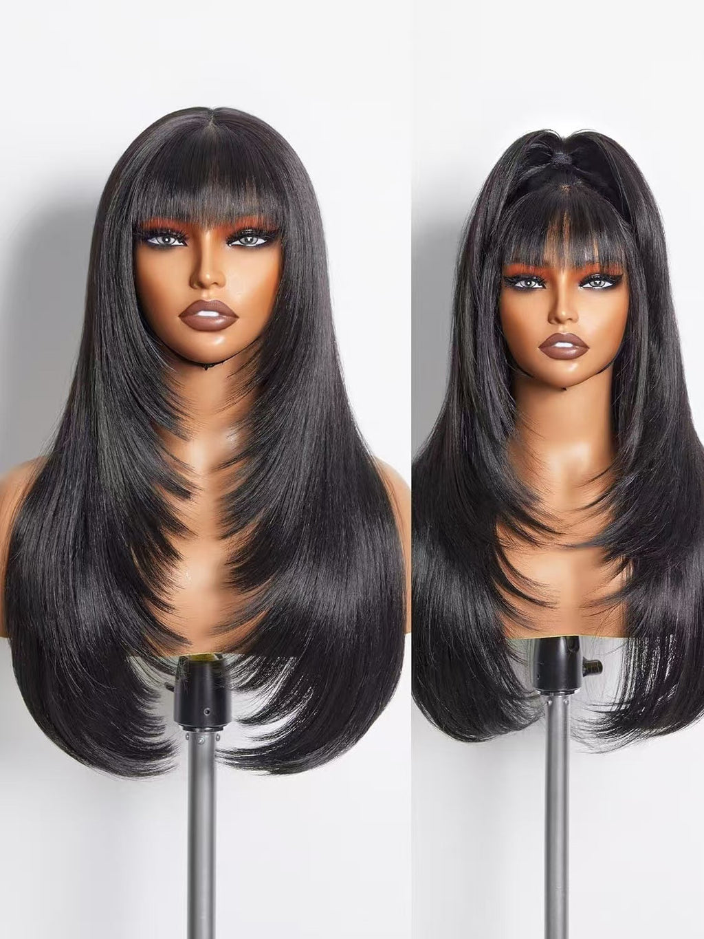 Benetress Straight Machine Bangs Wig Remy Hair
