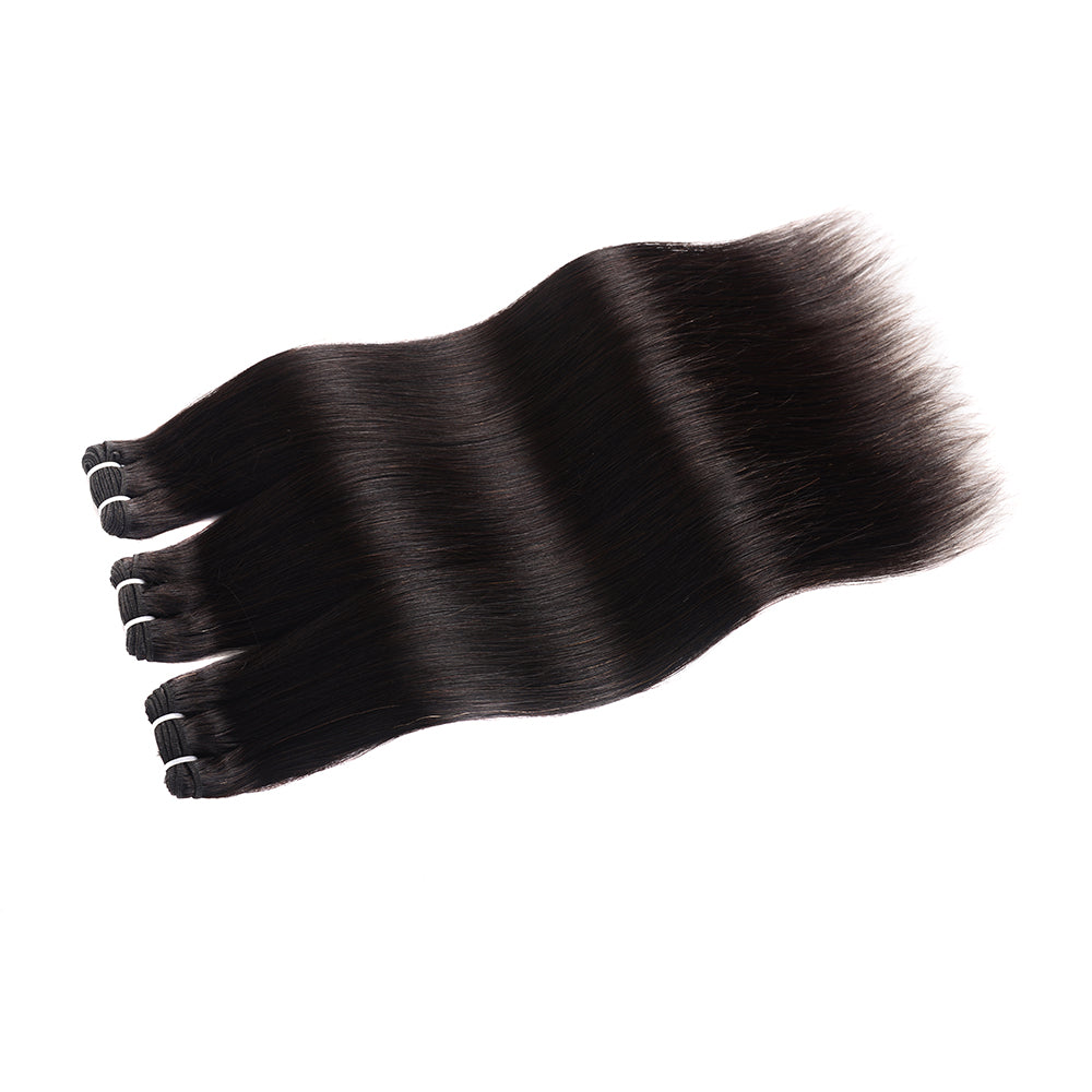 Benetress Remy Hair Black Straight Bundles Laotian Weaving