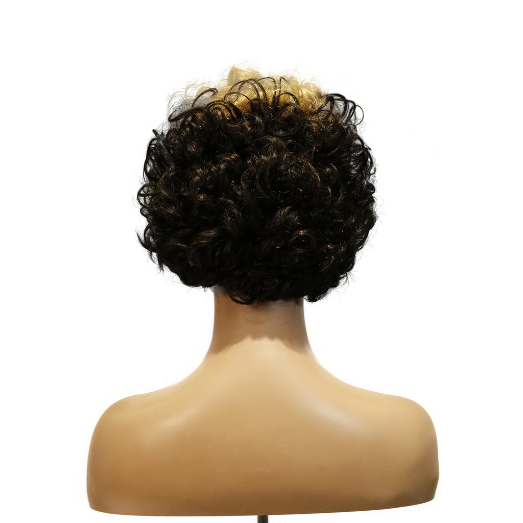 Machine-Made Remy Hair Wig – Natural Black – TC004