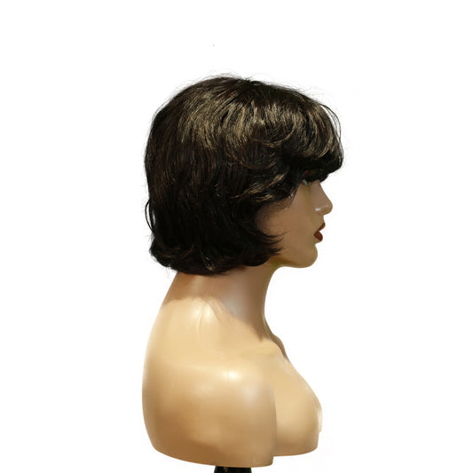 Machine-Made Remy Hair Wig – Natural Black – TC063