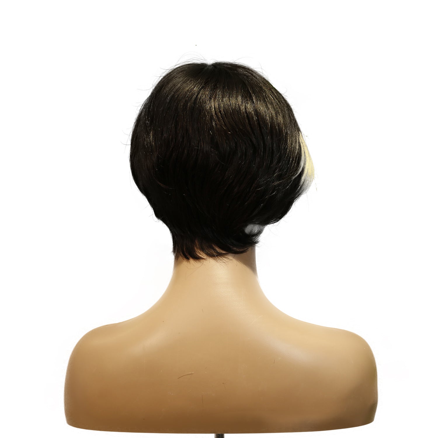Machine-Made Remy Hair Wig – Natural Black – H016
