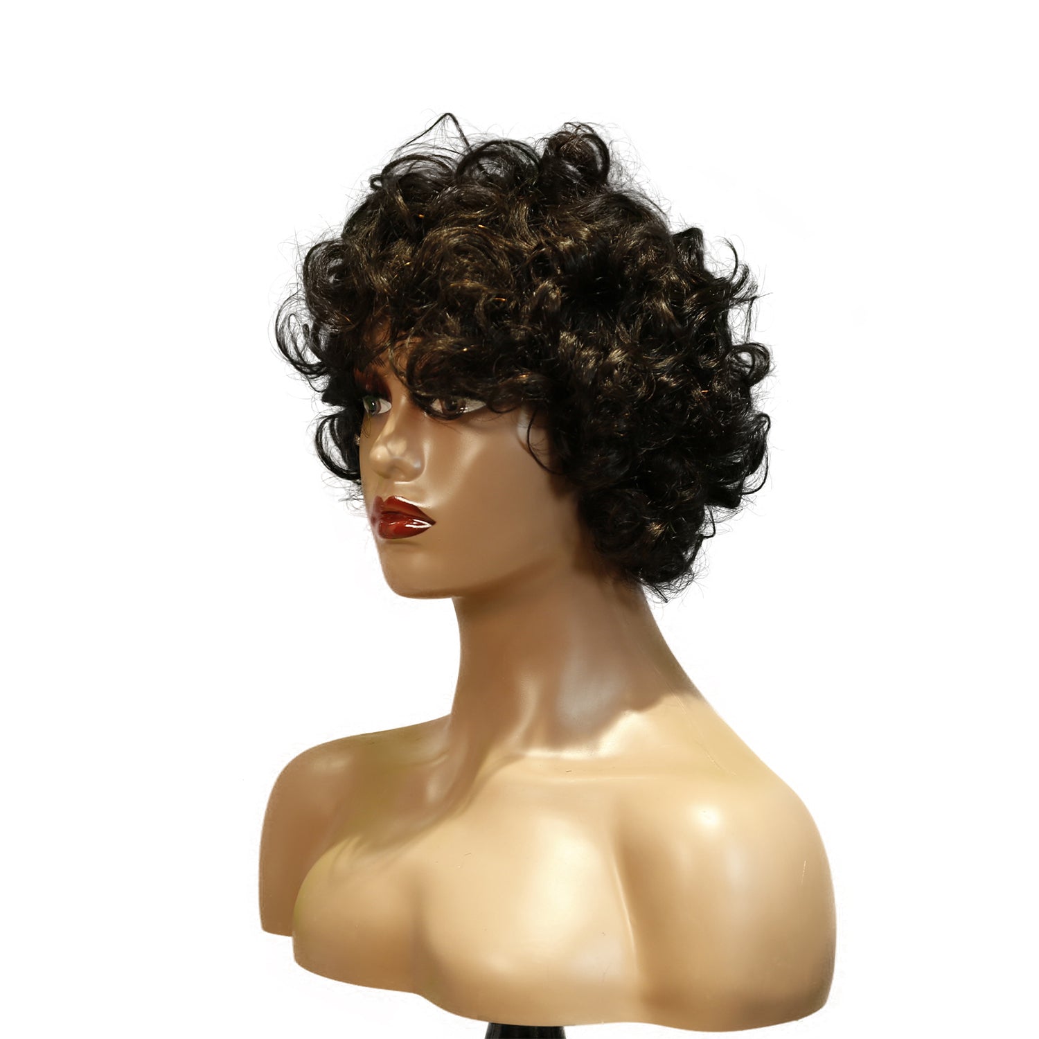 Machine-Made Remy Hair Wig – Natural Black – TC002