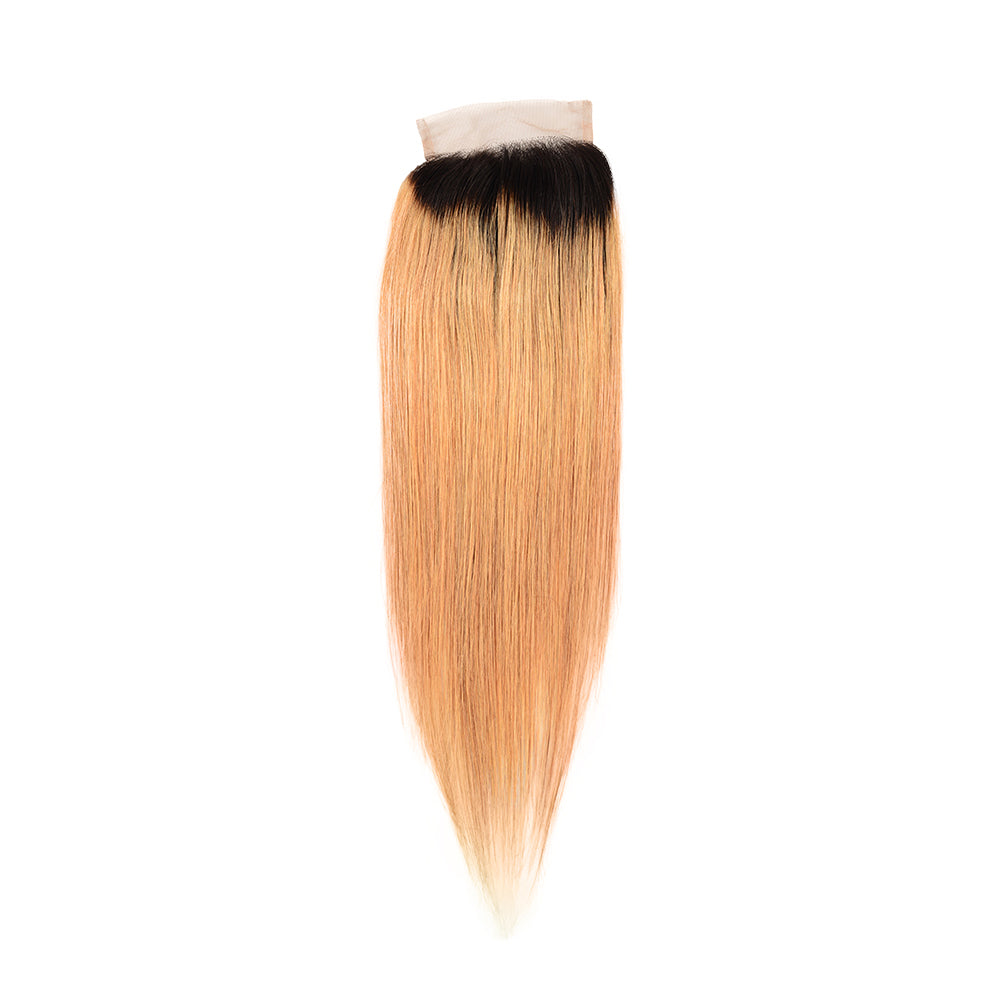 Benetress Remy Hair 4x4 Straight Closure 1b27