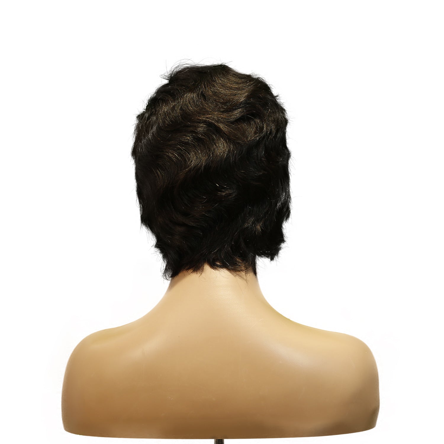 Machine-Made Remy Hair Wig – Natural Black – H023