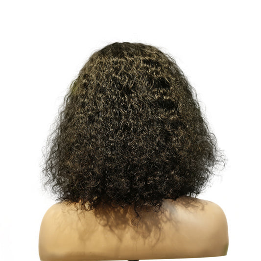 Machine-Made Remy Hair Wig – Natural Black – TC047