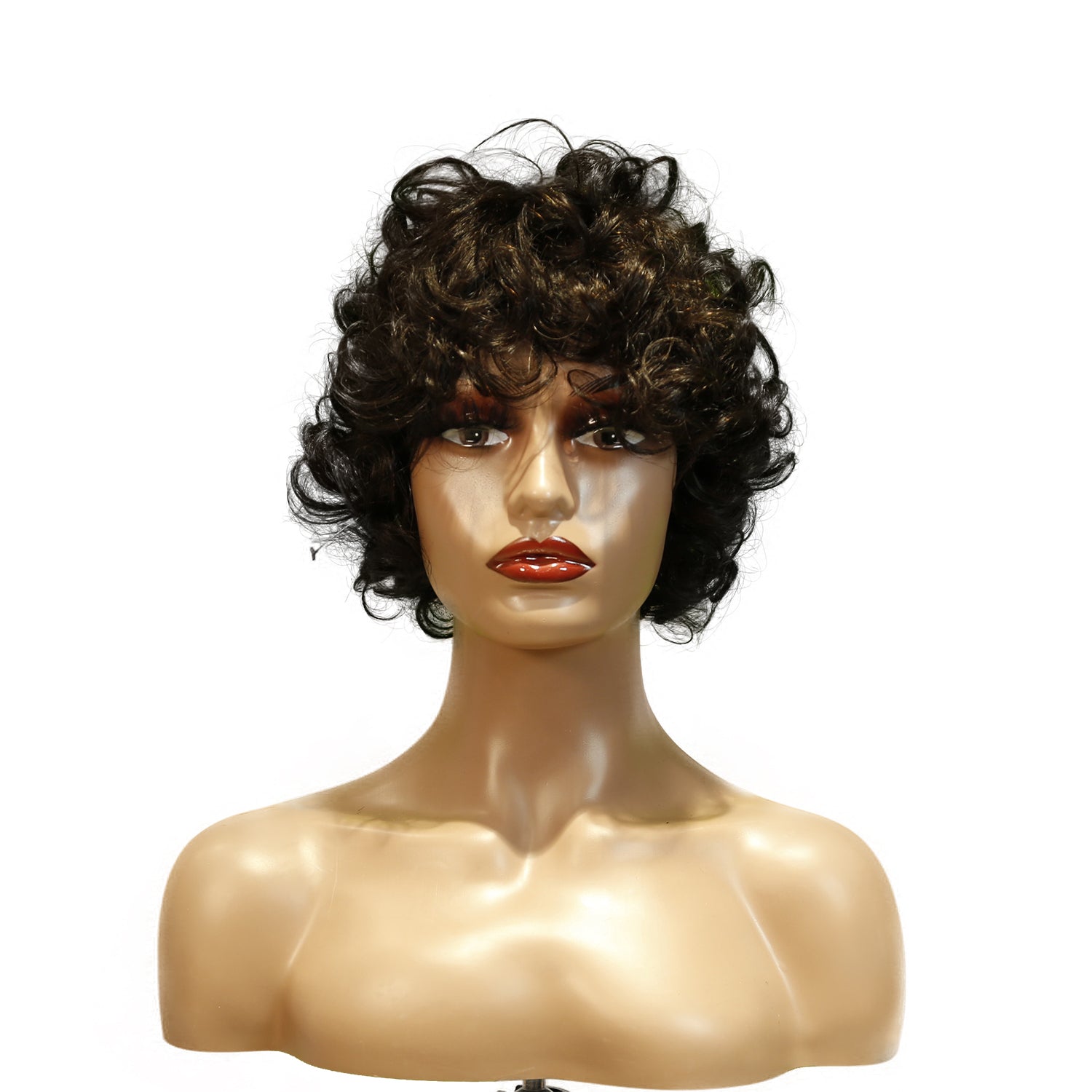 Machine-Made Remy Hair Wig – Natural Black – TC002