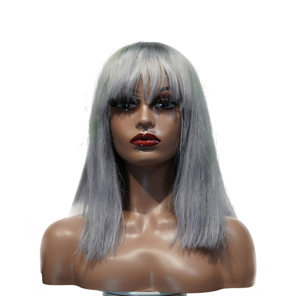 Machine-Made Wig – Remy – Grey (12")