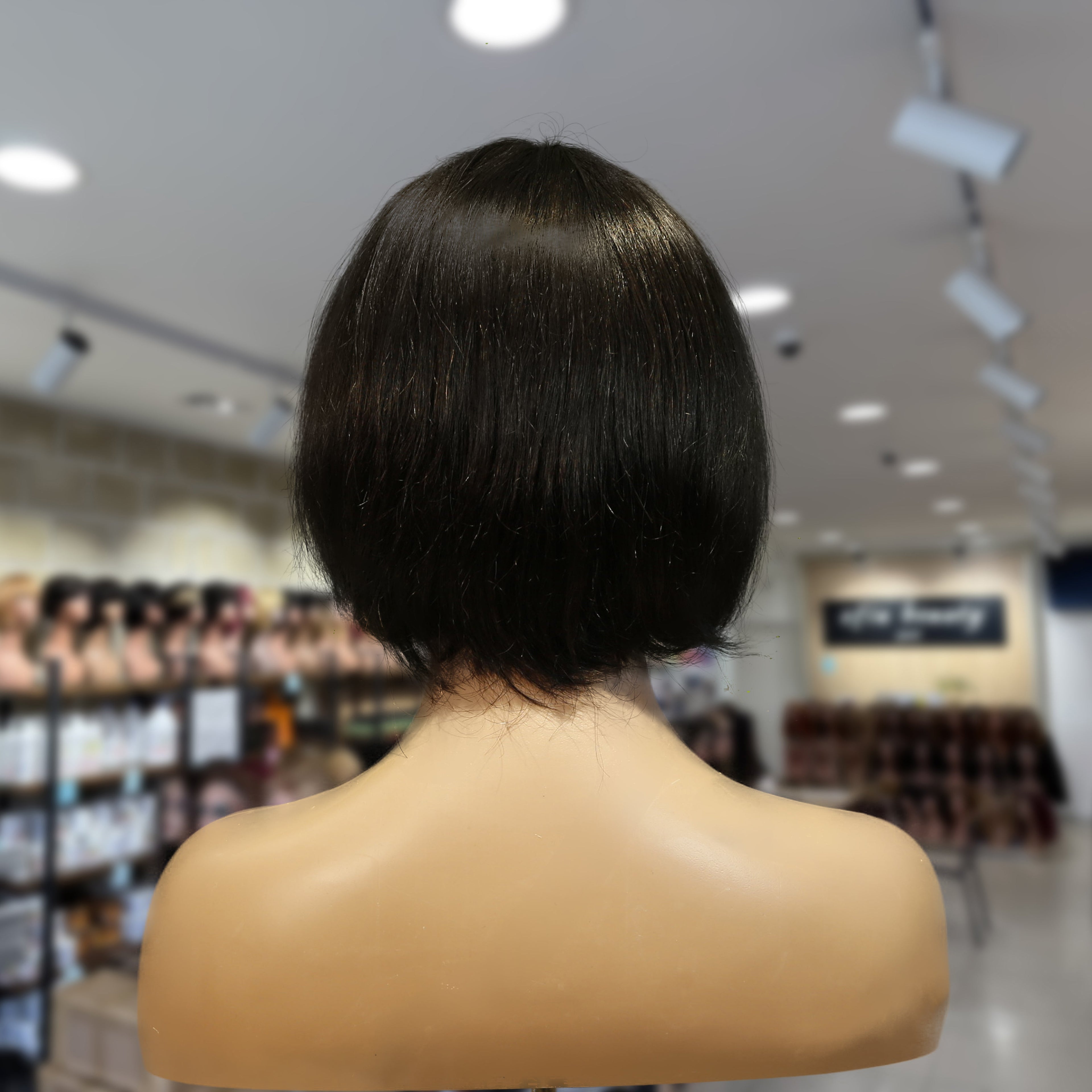 Benetress Machine-Made Black Wig Remy Hair H009