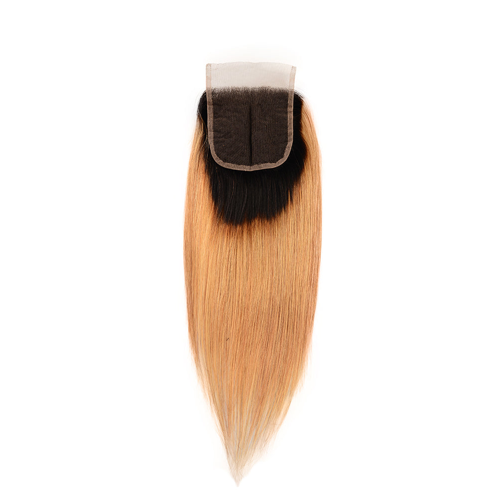 Benetress Remy Hair 4x4 Straight Closure 1b27