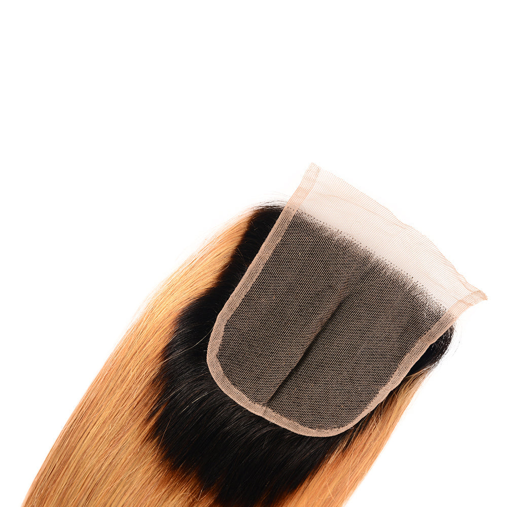 Benetress Remy Hair 4x4 Straight Closure 1b27