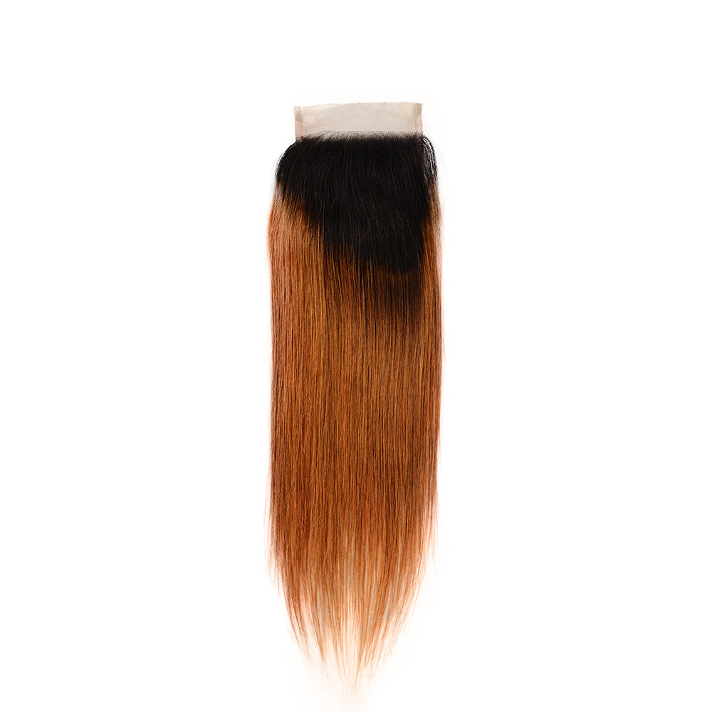 Benetress Remy Hair 4x4 Straight Closure 1b30