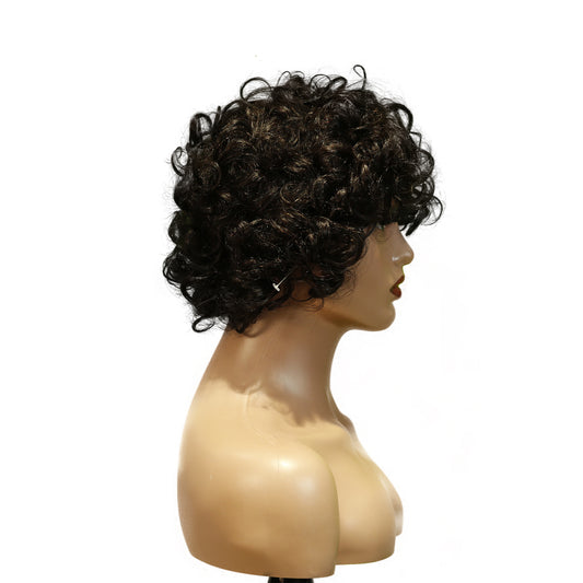 Machine-Made Remy Hair Wig – Natural Black – TC002