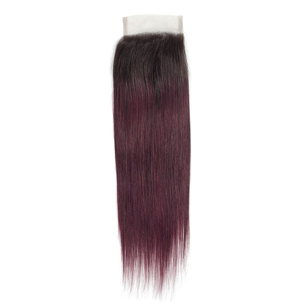 Benetress Remy Hair 4x4 Straight Closure 1b99j