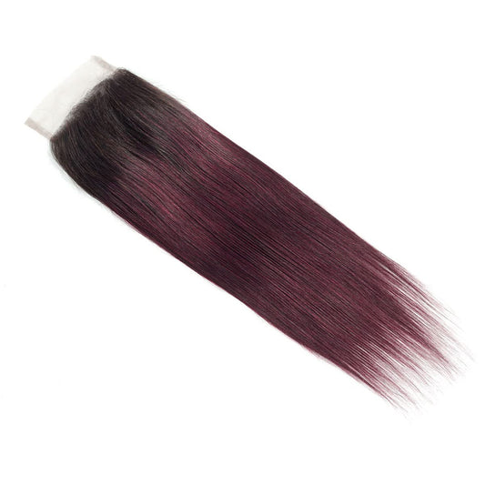 Benetress Remy Hair 4x4 Straight Closure 1b99j