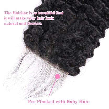 Benetress Remy Hair 5x5 Deep Wave Closure