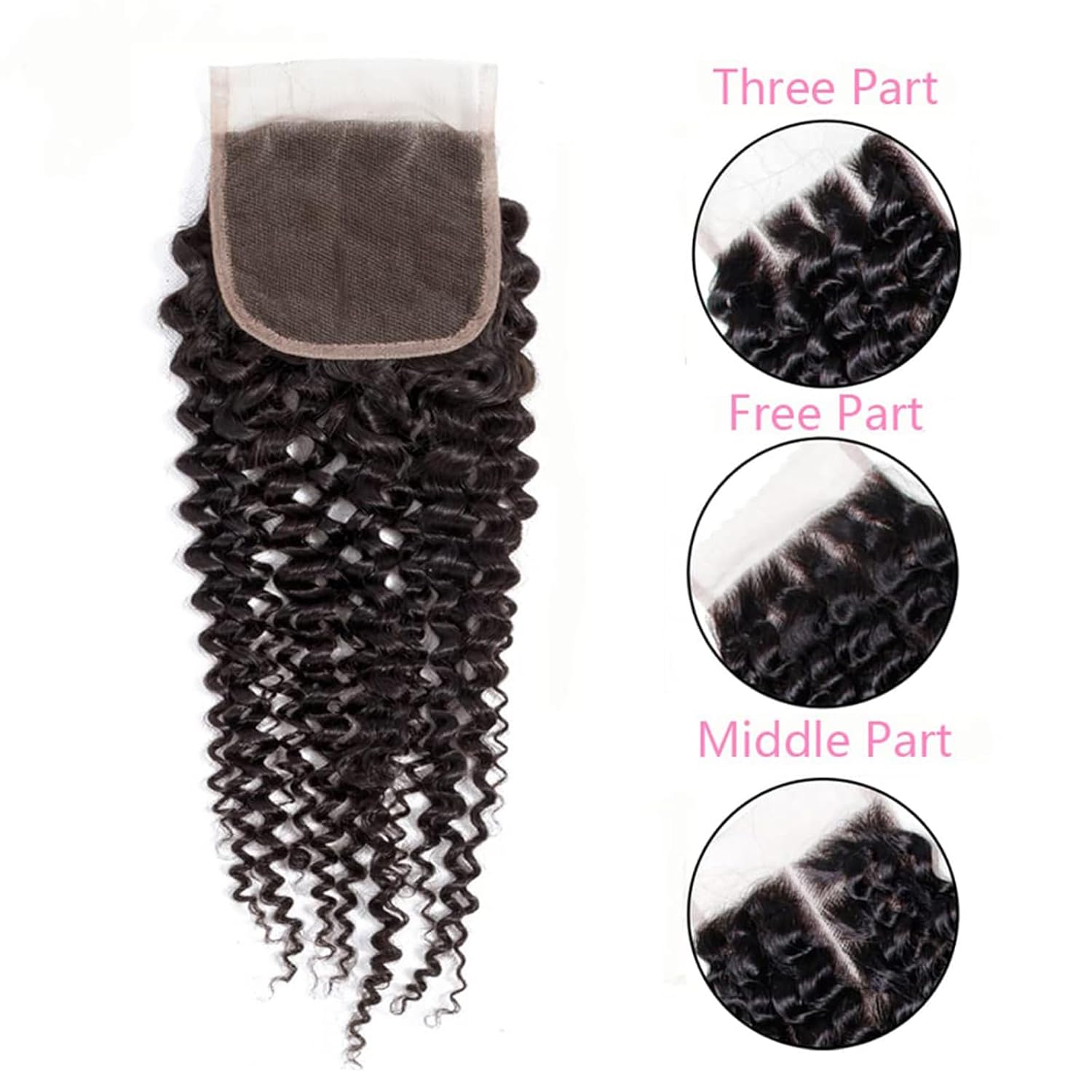 Benetress Remy Hair 4x4 Kinky Curly Closure