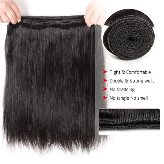 Benetress Remy Hair Black Straight Bundles Brazilian weaving