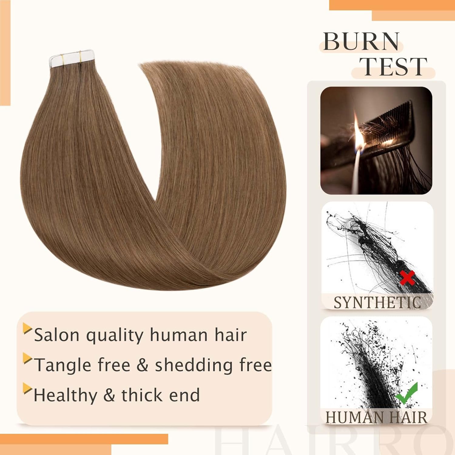 Benetress Asian Raw Hair #6 Straight Tape In Hair Extensions