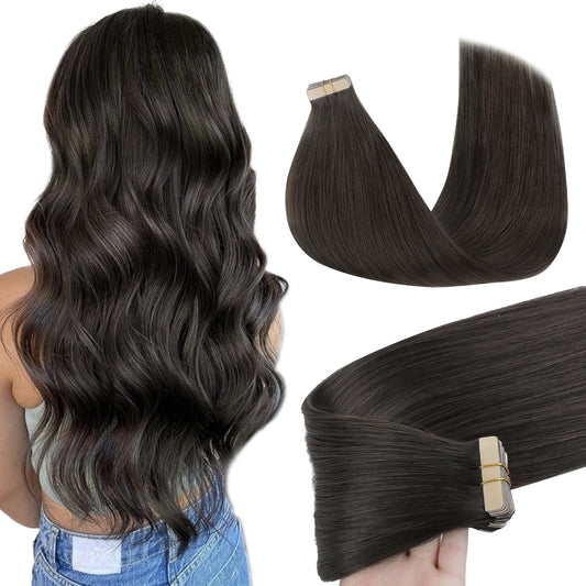 Benetress Asian Raw Hair #1c Straight Tape In Hair Extensions