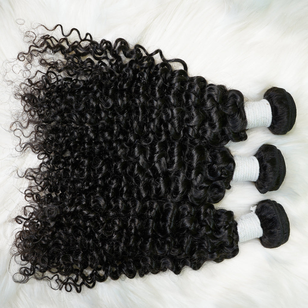 Benetress Remy Hair Black Jerry Curly Bundles Brazilian weaving