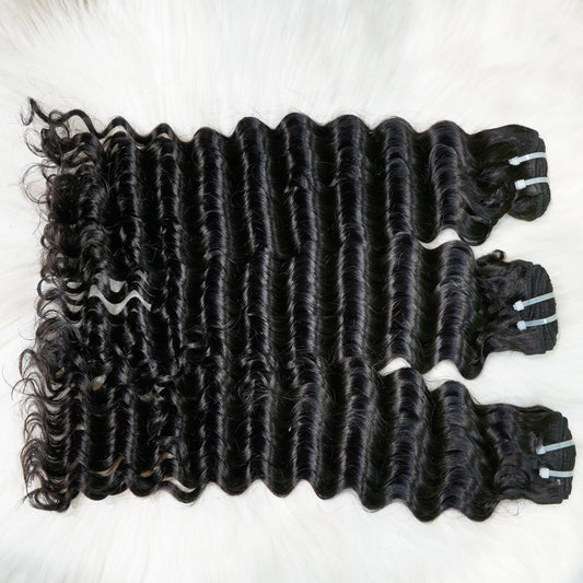 Benetress Remy Hair Black Deep Wave Bundles Laotian Weaving