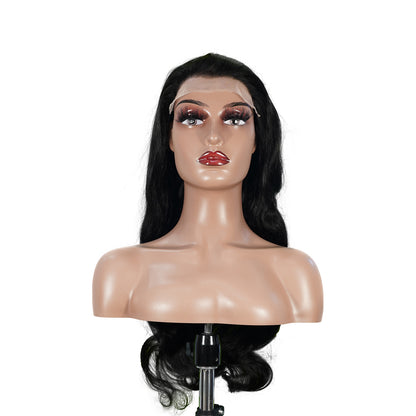 Benetress Natural Black Remy Hair 6x7 Lace Closure Body Wave Human Hair Wig