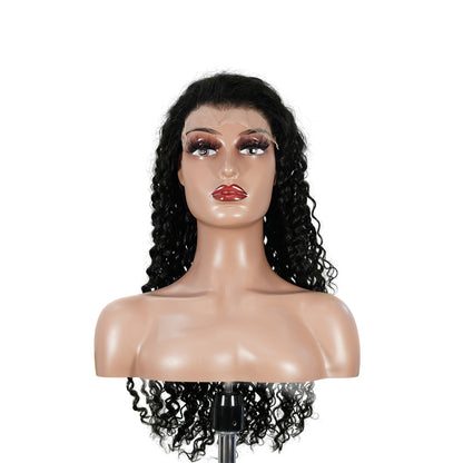 Benetress Natural Black Remy Hair 6x7 Lace Closure Deep Wave Human Hair Wig