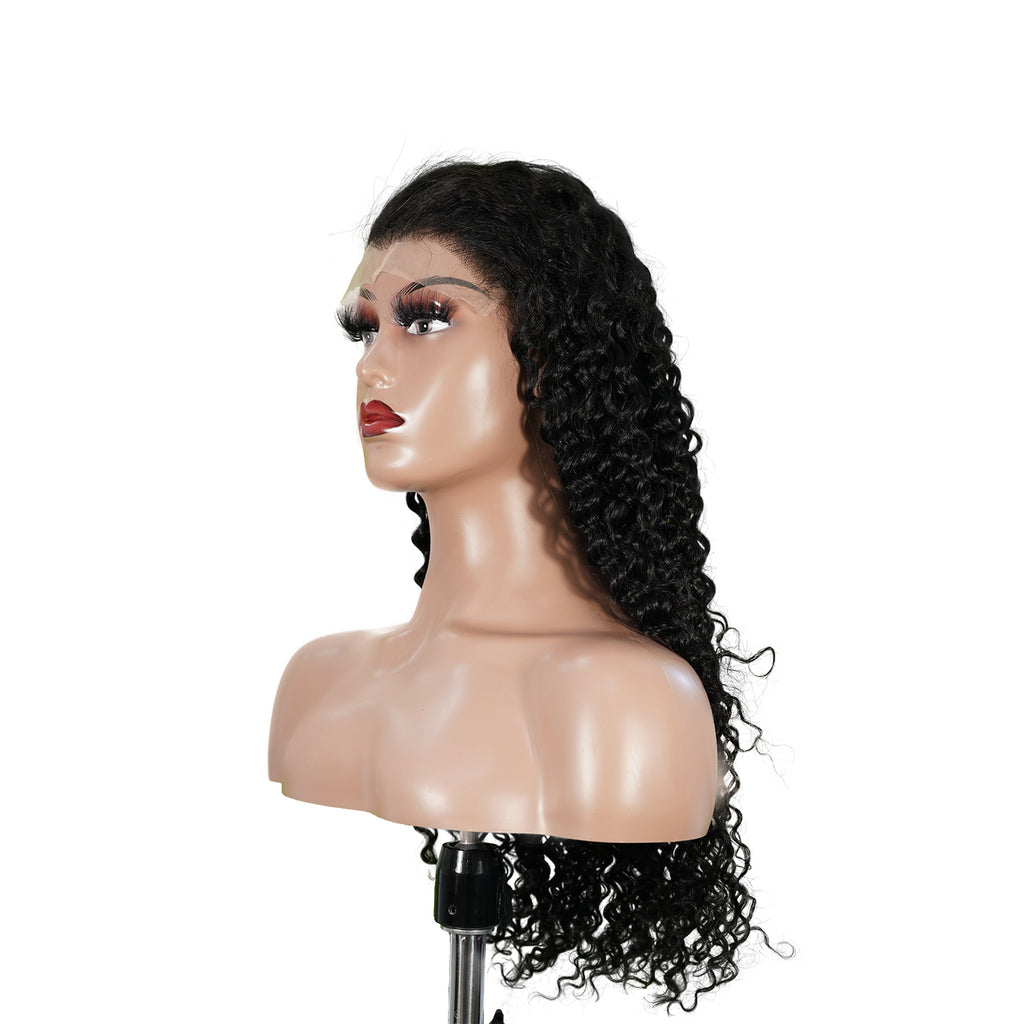 Benetress Natural Black Remy Hair 6x7 Lace Closure Deep Wave Human Hair Wig