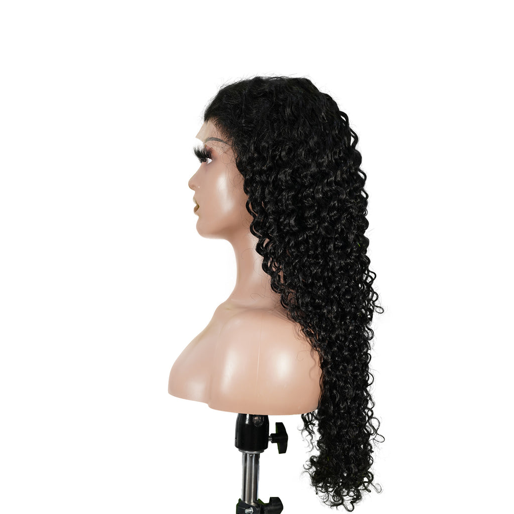 Benetress Natural Black Remy Hair 6x7 Lace Closure Deep Wave Human Hair Wig