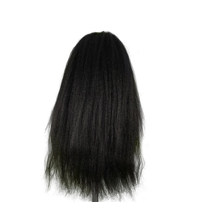 Benetress Natural Black Remy Hair 6x7 Lace Closure Yaki Straight Human Hair Wig