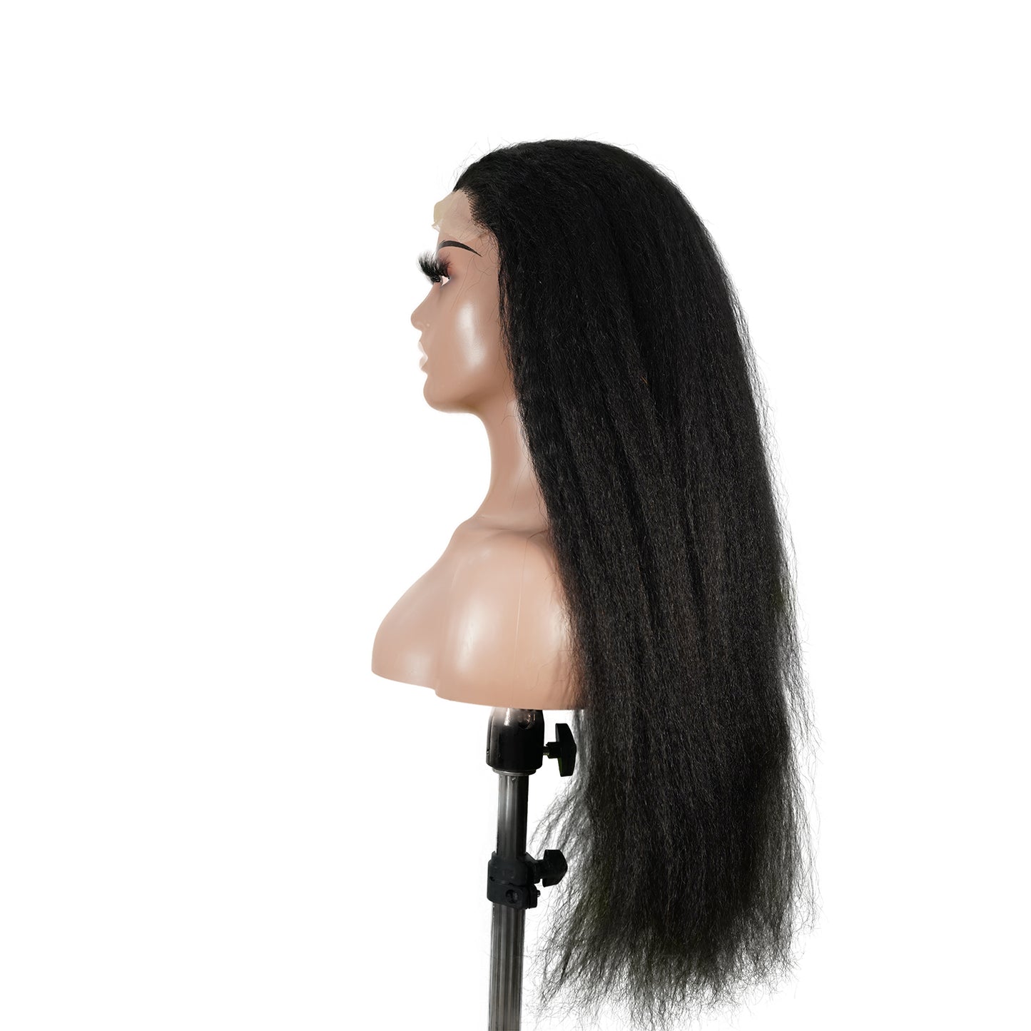 Benetress Natural Black Remy Hair 6x7 Lace Closure Yaki Straight Human Hair Wig