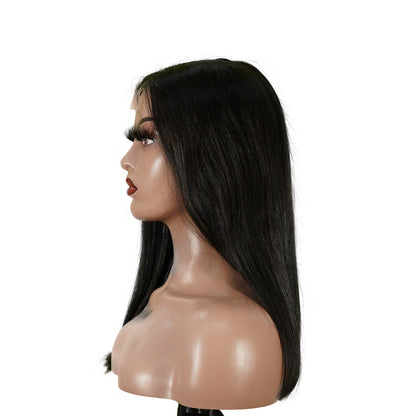 Benetress Natural Black Asian Raw Hair 2x6 HD Lace Closure Straight Bob Human Hair Wig