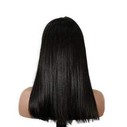 Benetress Natural Black Asian Raw Hair 2x6 HD Lace Closure Straight Bob Human Hair Wig